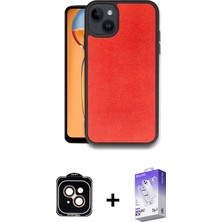 BUTİMAR'S iPhone 14 Kıvılcım Işık Serisi - Siyah Bilvis 5in1 3D Magic Cam Ekran Koruyucu + Turuncu Pvd Metal Kamera Lens