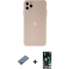 BUTİMAR'S iPhone 11 Pro Max Atlas Minimal Prime - Siyah 360 Mat Full Body Arka Koruyucu + Sierra Blue Shine Kamera Lens Koruma Cam