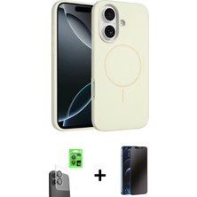 BUTİMAR'S iPhone 16 Plus Yankı Form Serisi - Siyah 3D Antistatik Hayalet Cam Ekran Koruyucu + Siyah Raze Metal Kamera Lens