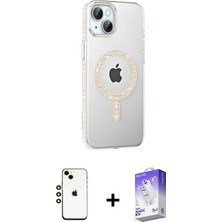 BUTİMAR'S iPhone 14 Yörünge Koleksiyonu - Siyah Bilvis 5in1 3D Magic Cam Ekran Koruyucu + Gold Shine Kamera Lens