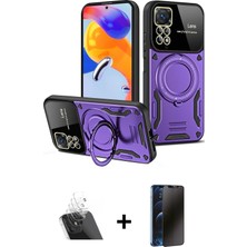 BUTİMAR'S Redmi Note 12 Pro 4g Kıvılcım Modern Serisi - Siyah 3D Antistatik Hayalet Cam Ekran Koruyucu + Şeffaf Kamera Lens Koruma Cam