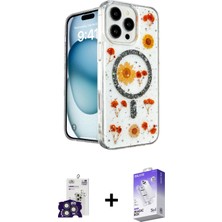 BUTİMAR'S iPhone 16 Pro Max Kozmos Doku - Siyah Bilvis 5in1 3D Magic Cam Ekran Koruyucu + Titanyum Gri Bilvis Titan Kamera Lens
