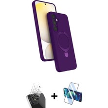 BUTİMAR'S Galaxy A35 5g Iz Işık Koleksiyonu - Siyah 3D Antistatik Cam Ekran Koruyucu + Şeffaf Kamera Lens Koruma Cam