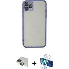 BUTİMAR'S iPhone 11 Pro Max Vadi Minimal - Siyah 3D Antistatik Cam Ekran Koruyucu + Yeşil Pers Alüminyum Kamera Lens