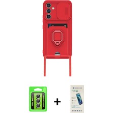 BUTİMAR'S Galaxy A25 5g Vadi Form Prime - Şeffaf Pasifik Cam Ekran Koruyucu + Gümüş Raze Metal Kamera Lens