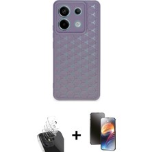 BUTİMAR'S Redmi Note 13 Pro 5g Zirve Form - Siyah 3D Antistatik Mat Seramik Nano Ekran Koruyucu + Şeffaf Kamera Lens Koruma Cam