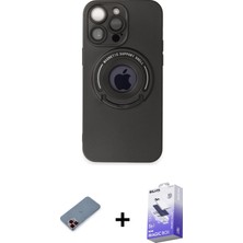 BUTİMAR'S iPhone 13 Pro Max Eksen Klasik Prime - Siyah Bilvis 5in1 5d Magic Hayalet Cam Ekran Koruyucu + Kırmızı Metal Kamera Lens Koruma Cam