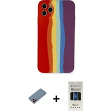 BUTİMAR'S iPhone 11 Pro Yadigar Çizgi - Siyah 5d Hayalet Cam Ekran Koruyucu + Pembe Shine Kamera Lens Koruma Cam