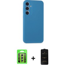 BUTİMAR'S Galaxy A15 4g Kozmos Yansıma Özel Seri - Siyah 6d Antistatik Mat Seramik Hayalet Nano Ekran Koruyucu + Gümüş Raze Metal Kamera Lens