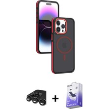 BUTİMAR'S iPhone 15 Pro Max Yörünge Klasik - Siyah Bilvis 5in1 5d Magic Hayalet Cam Ekran Koruyucu + Titanyum Gri Raze Metal Kamera Lens