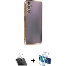 BUTİMAR'S Galaxy A14 4g Vadi Minimal - Siyah 3D Antistatik Seramik Nano Ekran Koruyucu + Şeffaf Kamera Lens Koruma Cam