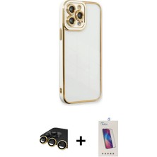 BUTİMAR'S iPhone 13 Pro Max Çekirdek Klasik Serisi - Siyah Joko 5d Cam + Gold Raze Metal Kamera Lens