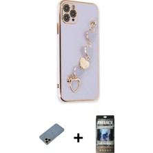 BUTİMAR'S iPhone 11 Pro Nova Işık Prime - Siyah 34D Hayalet Izgaralı Cam + Gold Shine Kamera Lens Koruma Cam