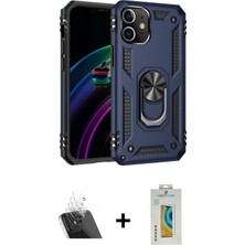 BUTİMAR'S iPhone 12 Mini Ahenk Klasik Koleksiyonu - Siyah Polymer Nano Ekran Koruyucu + Şeffaf Kamera Lens Koruma Cam