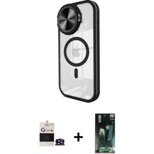 BUTİMAR'S iPhone 14 Pro Max Kıvılcım Modern Koleksiyonu - Şeffaf 360 Full Body Arka Koruyucu + Derin Mor Bilvis Titan Kamera Lens