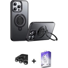 BUTİMAR'S iPhone 15 Pro Max Zirve Çizgi Prime - Siyah Bilvis 5in1 3D Magic Cam Ekran Koruyucu + Gümüş Raze Metal Kamera Lens