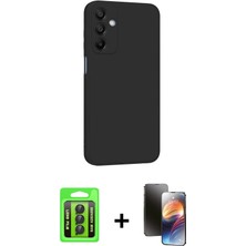 BUTİMAR'S Galaxy A25 5g Kozmos Yansıma Özel Seri - Siyah 3D Antistatik Mat Seramik Nano Ekran Koruyucu + Siyah Raze Metal Kamera Lens