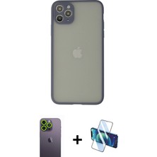 BUTİMAR'S iPhone 12 Pro Max Ahenk Çizgi Serisi - Siyah 3D Antistatik Cam Ekran Koruyucu + Yeşil Neon Fosforlu Kamera Lens
