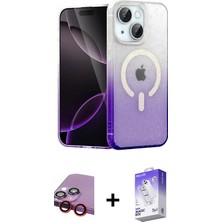 BUTİMAR'S iPhone 14 Eksen Minimal Özel Seri - Siyah Bilvis 5in1 3D Magic Cam Ekran Koruyucu + Kırmızı Raze Metal Kamera Lens