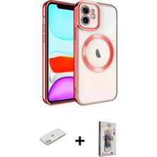 BUTİMAR'S iPhone 11 Nova Işık Özel Seri - Siyah Bilvis 3D Cam Ekran Koruyucu + Turuncu Renkli Kamera Lens Koruma Cam