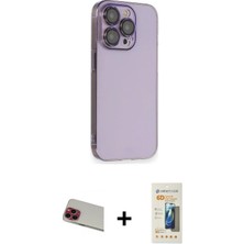 BUTİMAR'S iPhone 13 Pro Max Siluet Minimal Özel Seri - Siyah 6d Mat Seramik Hayalet Nano Ekran Koruyucu + Kırmızı Rainbow Kamera Lens Koruma Cam