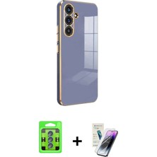 BUTİMAR'S Galaxy S25 Plus Yankı Serisi - Şeffaf Pasifik Cam Ekran Koruyucu + Mavi Raze Metal Kamera Lens