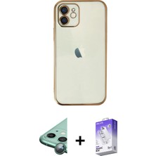 BUTİMAR'S iPhone 12 Vadi Minimal - Siyah Bilvis 5in1 3D Magic Cam Ekran Koruyucu + Yeşil Raze Metal Kamera Lens