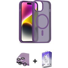 BUTİMAR'S iPhone 14 Siluet Minimal Prime - Siyah Bilvis 5in1 3D Magic Cam Ekran Koruyucu + Gümüş Raze Metal Kamera Lens