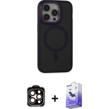 BUTİMAR'S iPhone 14 Pro Max Ahenk Form Serisi - Siyah Bilvis 5in1 5d Magic Hayalet Cam Ekran Koruyucu + Turuncu Pvd Metal Kamera Lens