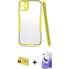 BUTİMAR'S iPhone 11 Atlas Asil Serisi - Siyah Bilvis 5in1 5d Magic Hayalet Cam Ekran Koruyucu + Kırmızı Rainbow Kamera Lens Koruma Cam