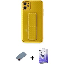 BUTİMAR'S iPhone 12 Yörünge Yansıma - Siyah Bilvis 5in1 5d Magic Hayalet Cam Ekran Koruyucu + Kırmızı Metal Kamera Lens Koruma Cam