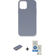 BUTİMAR'S iPhone 12 Pro Max Ahenk Serisi - Şeffaf Royal Nano Ekran Koruyucu + Pembe Renkli Kamera Lens Koruma Cam