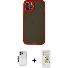 BUTİMAR'S iPhone 12 Pro Max Ahenk Çizgi Serisi - Siyah Mat Seramik Nano Ekran Koruyucu + Lacivert Shine Kamera Lens
