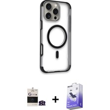 BUTİMAR'S iPhone 14 Pro Max Eksen Klasik Koleksiyonu - Siyah Bilvis 5in1 5d Magic Hayalet Cam Ekran Koruyucu + Derin Mor Bilvis Titan Kamera Lens