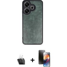 BUTİMAR'S Redmi 13 4g Kıvılcım Işık Serisi - Siyah 3D Antistatik Mat Seramik Nano Ekran Koruyucu + Şeffaf Kamera Lens Koruma Cam