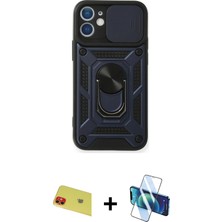 BUTİMAR'S iPhone 11 Ahenk Klasik - Siyah 3D Antistatik Seramik Nano Ekran Koruyucu + Kırmızı Rainbow Kamera Lens Koruma Cam