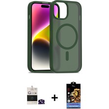 BUTİMAR'S iPhone 15 Siluet Minimal Prime - Siyah Buffer Hayalet Cam Ekran Koruyucu + Yeşil Bilvis Titan Kamera Lens