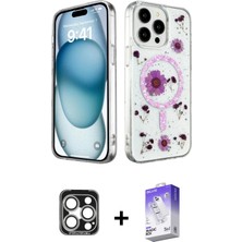 BUTİMAR'S iPhone 15 Pro Max Kozmos Doku - Siyah Bilvis 5in1 3D Magic Cam Ekran Koruyucu + Gümüş Pvd Metal Kamera Lens