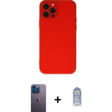 BUTİMAR'S iPhone 12 Pro Max Çekirdek Modern Serisi - Siyah Joko Magic 5d Cam + Mavi Neon Fosforlu Kamera Lens