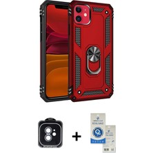 BUTİMAR'S iPhone 11 Ahenk Klasik Koleksiyonu - Şeffaf Royal Nano Ekran Koruyucu + Mavi Pvd Metal Kamera Lens