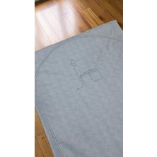 Altınpamuk Seccade Düz Gri-Kabe -Nakış Işleme Yumuşak Iç Dolgulu 70X115