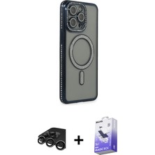 BUTİMAR'S iPhone 15 Pro Max Zirve Doku Prime - Siyah Bilvis 5in1 5d Magic Hayalet Cam Ekran Koruyucu + Titanyum Gri Raze Metal Kamera Lens