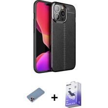 BUTİMAR'S iPhone 13 Pro Max Doruk Klasik Özel Seri - Siyah Bilvis 5in1 5d Magic Hayalet Cam Ekran Koruyucu + Pembe Shine Kamera Lens Koruma Cam