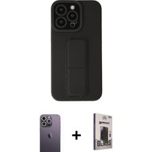 BUTİMAR'S iPhone 13 Pro Max Çekirdek Yansıma - Siyah Bilvis Hayalet Cam Ekran Koruyucu + Beyaz Neon Fosforlu Kamera Lens