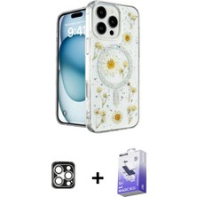 BUTİMAR'S iPhone 16 Pro Max Kozmos Doku - Siyah Bilvis 5in1 5d Magic Hayalet Cam Ekran Koruyucu + Gümüş Pvd Metal Kamera Lens