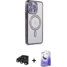 BUTİMAR'S iPhone 15 Pro Max Zirve Doku Prime - Siyah Bilvis 5in1 5d Magic Hayalet Cam Ekran Koruyucu + Titanyum Gri Raze Metal Kamera Lens