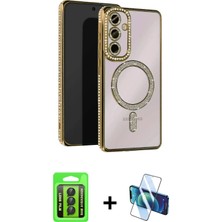 BUTİMAR'S Galaxy A15 4g Zirve Doku Prime - Siyah 3D Antistatik Seramik Nano Ekran Koruyucu + Siyah Raze Metal Kamera Lens