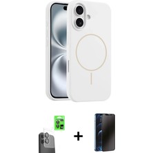 BUTİMAR'S iPhone 16 Plus Yankı Form Serisi - Siyah 3D Antistatik Hayalet Cam Ekran Koruyucu + Siyah Raze Metal Kamera Lens