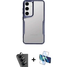 BUTİMAR'S Galaxy A24 4g Akış Çizgi Koleksiyonu - Siyah 3D Antistatik Cam Ekran Koruyucu + Siyah Valdez Metal Kamera Lens