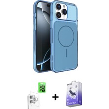 BUTİMAR'S iPhone 16 Pro Max Kutup Doku Serisi - Siyah Bilvis 5in1 5d Magic Hayalet Cam Ekran Koruyucu + Beyaz Raze Metal Kamera Lens